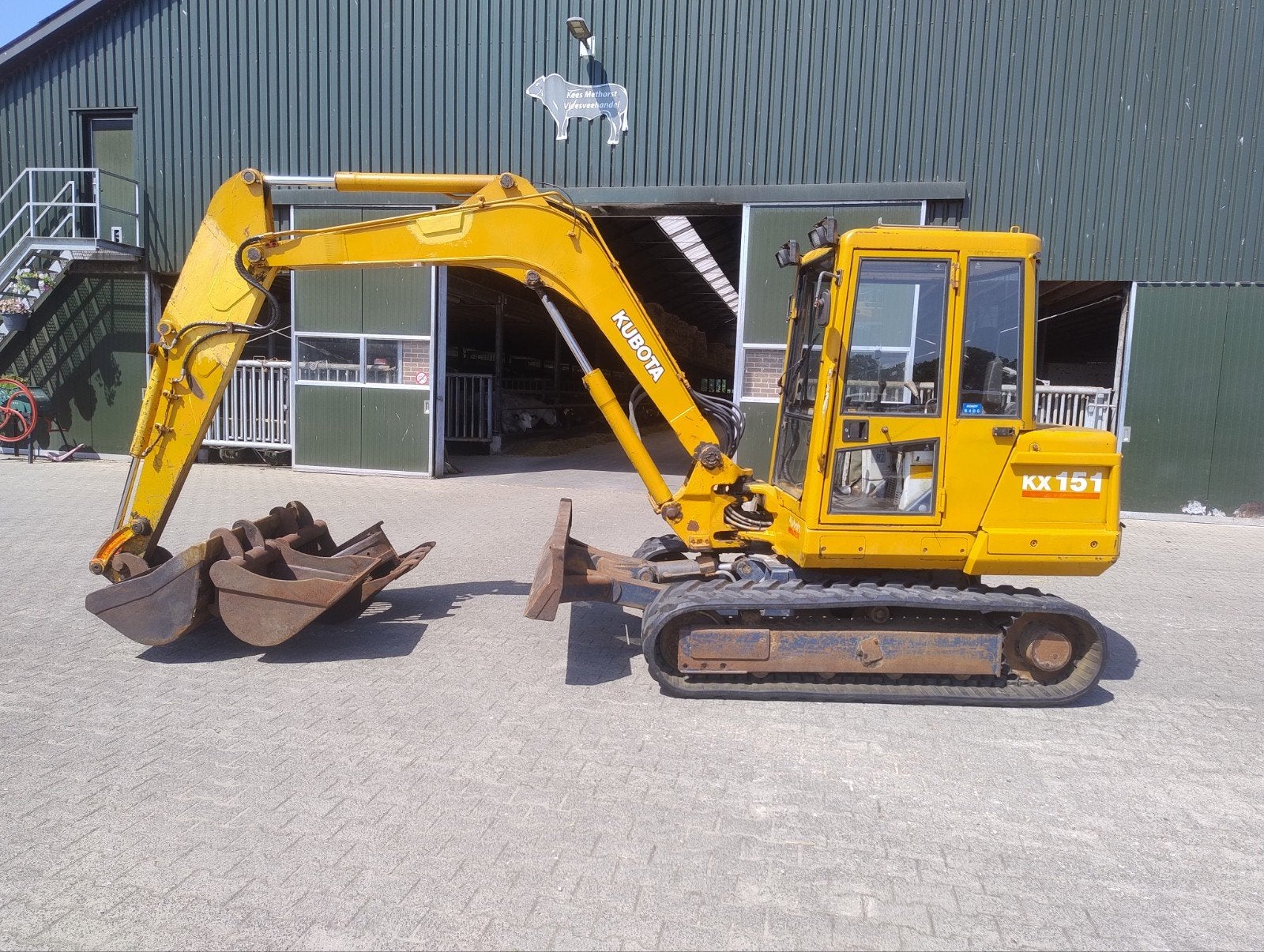 Kubota KX151 kraan midigeaver 5ton + 4 bakken, Ophalen of Verzenden