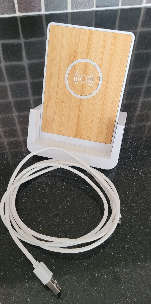 XD XCLUSIVE Draadloos telefoonoplader, wit, Bamboe, 1,5m, Oplaadstation, Nieuw, Micro-USB, Ophalen of Verzenden