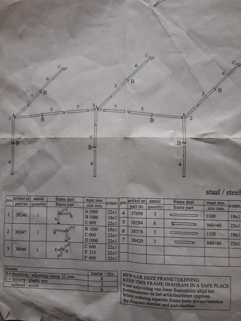 Te koop Tentstokken tbv luifel caravan, Caravans en Kamperen, Ophalen, Zo goed als nieuw