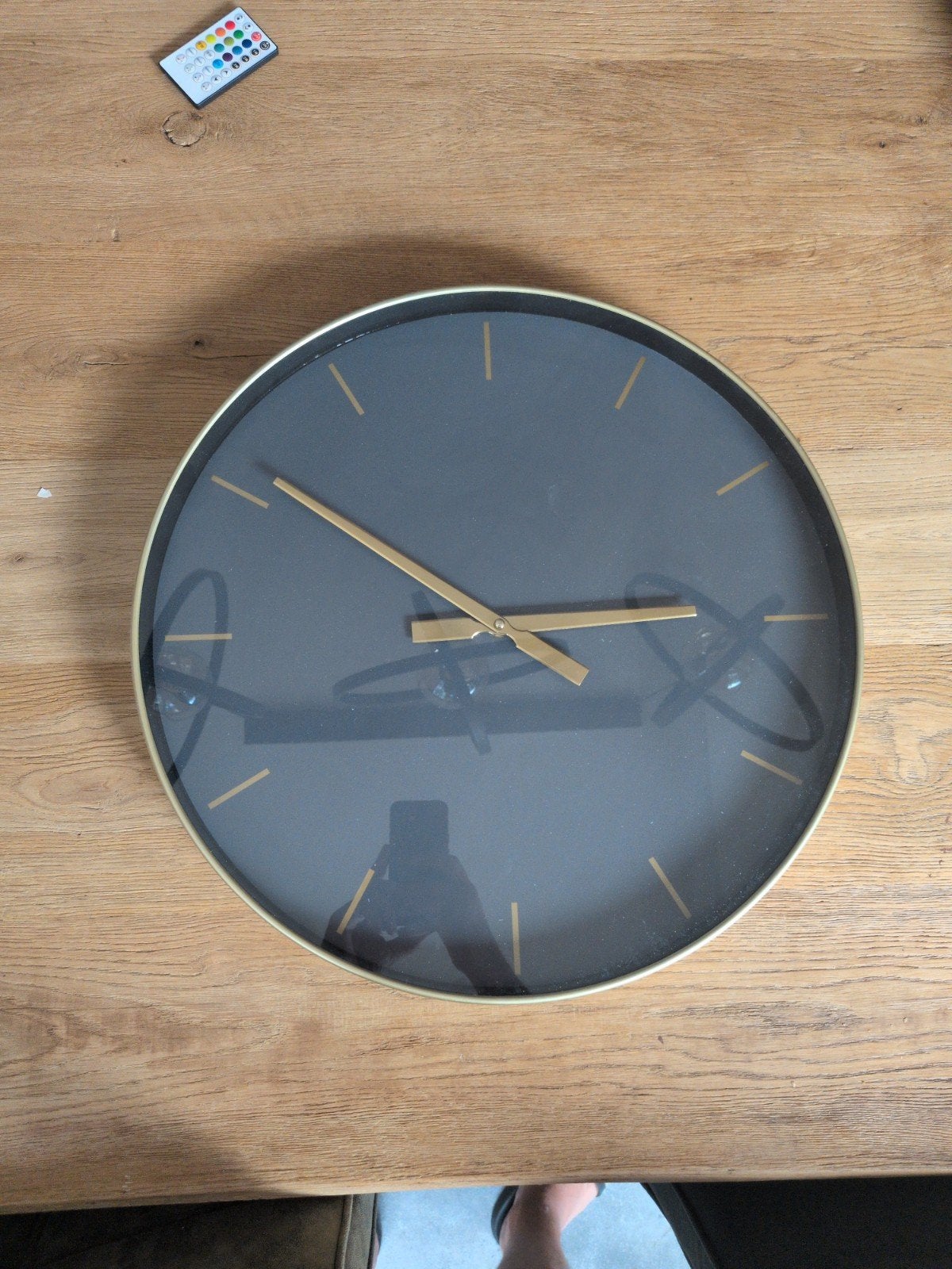 Moderne wandklok - diameter 50cm, Ophalen, Analoog, Werkt op batterijen, Overige merken