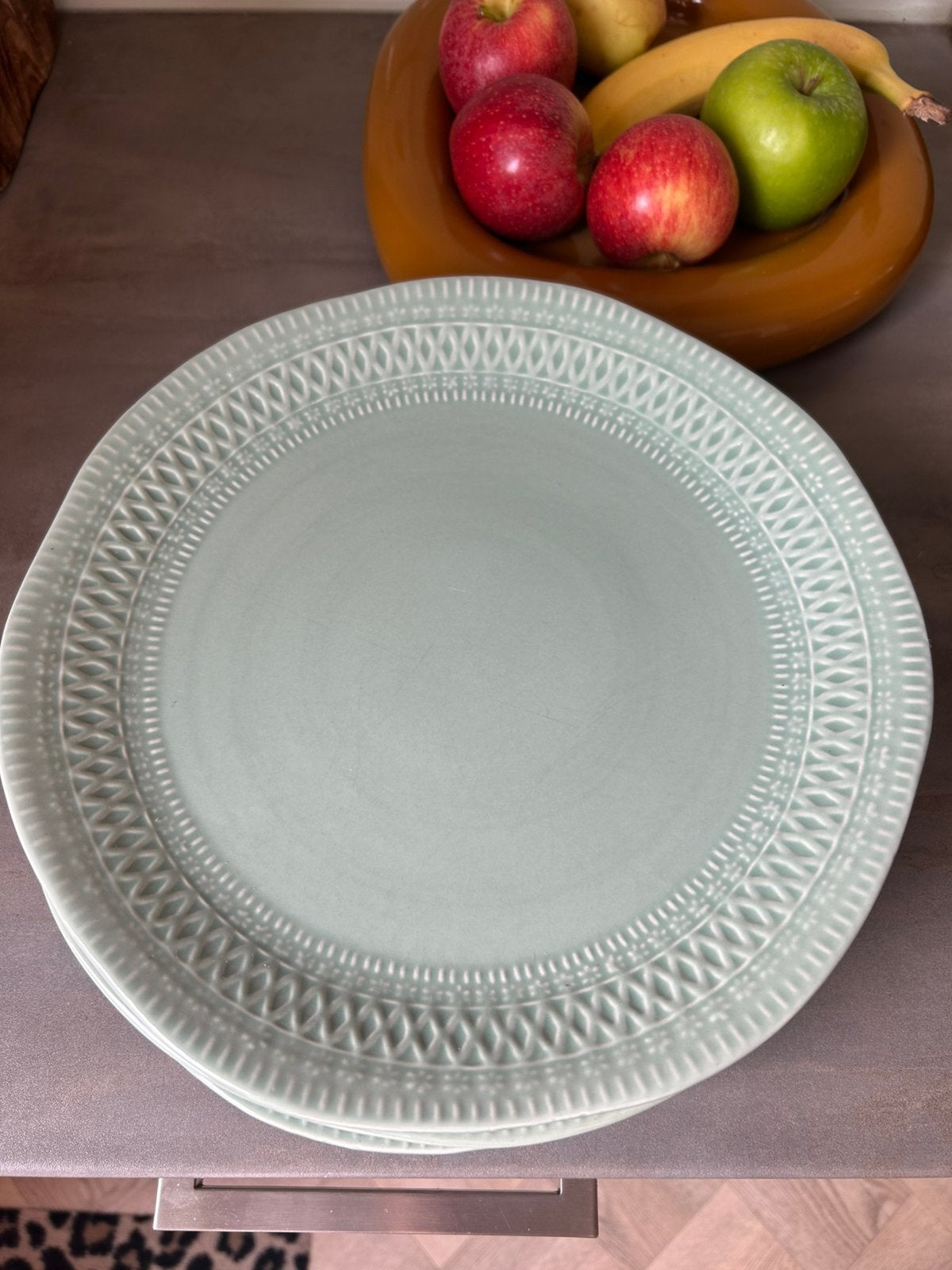 Ikea servies borden turqouise 6 stuks 28,5 cm, Ophalen, Gebruikt, Bord(en), Overige stijlen
