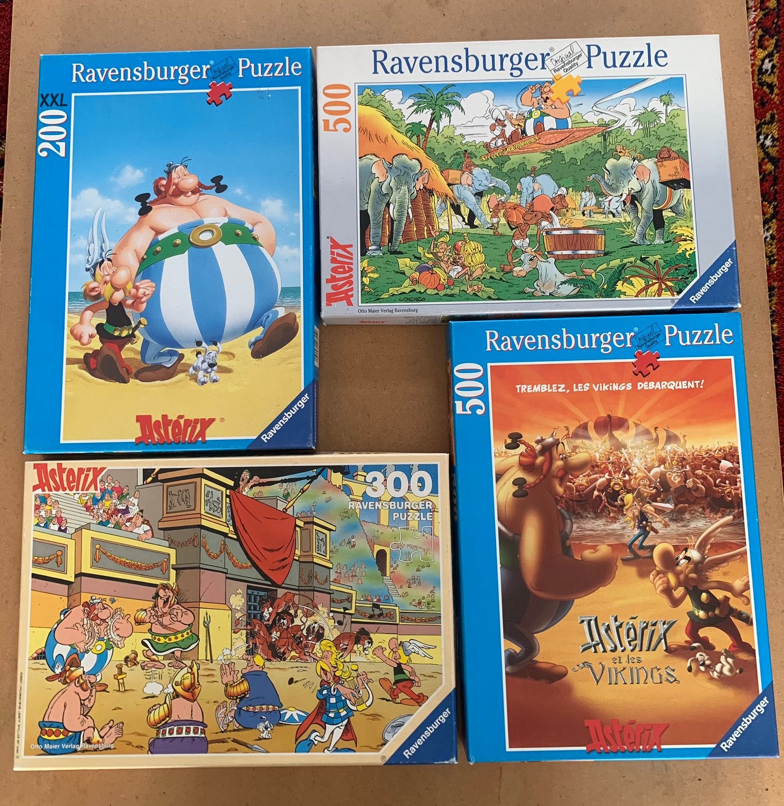 4 puzzels Asterix & Obelix (200, 300, 500, 500 stukjes), Ophalen of Verzenden, Minder dan 500 stukjes, Gebruikt, Legpuzzel