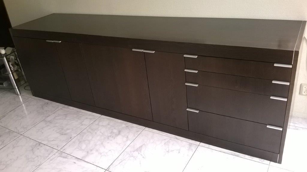 Pastoe L-serie dressoir 260cm donkerbruin - i.z.g.st!, Huis en Inrichting, Kasten | Dressoirs, Ophalen, Zo goed als nieuw, Design, Pastoe