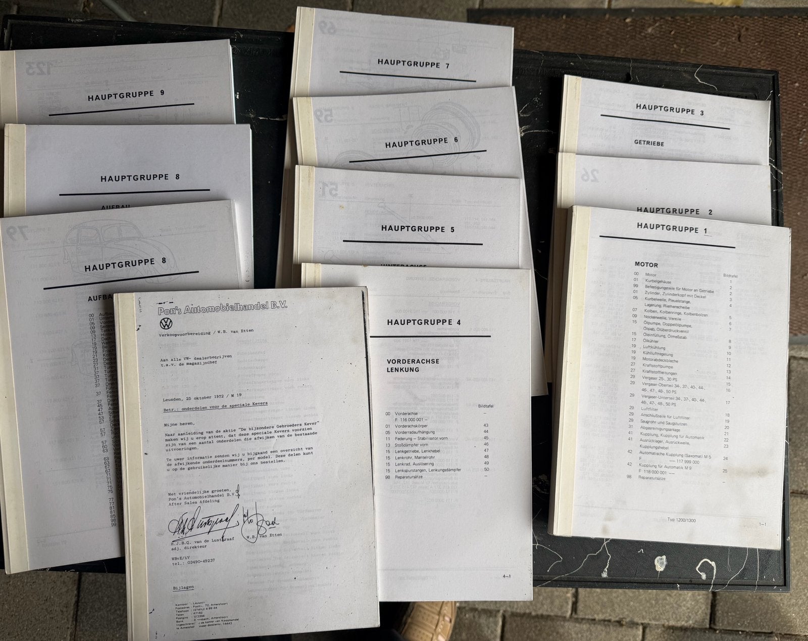 VW kever onderdelenlijst, Ophalen