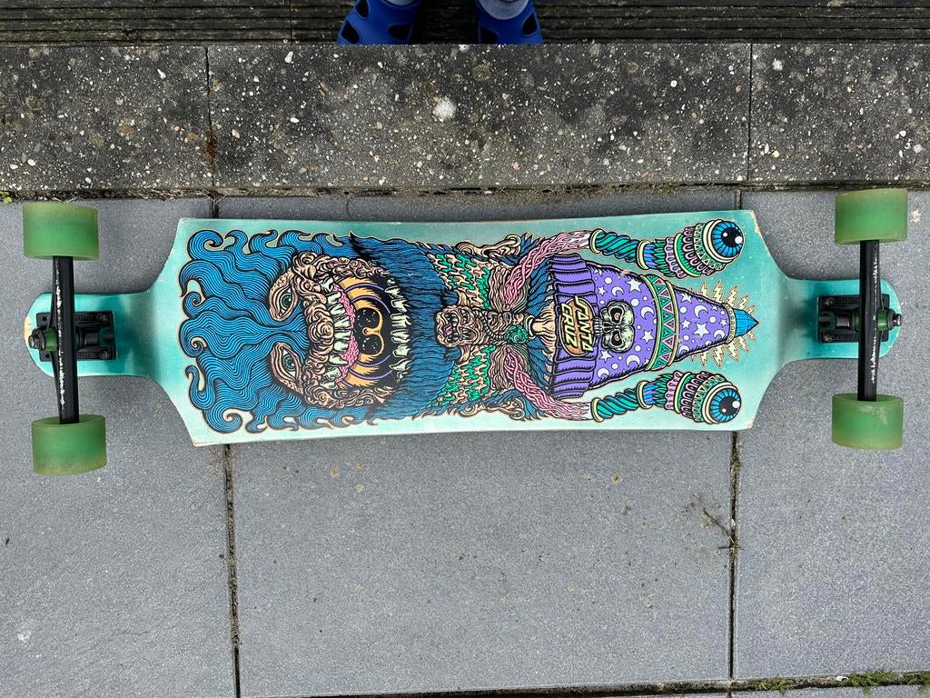 Santa Cruz Longboard (100x24cm) met unieke print, Ophalen, Gebruikt, Skateboard, Longboard