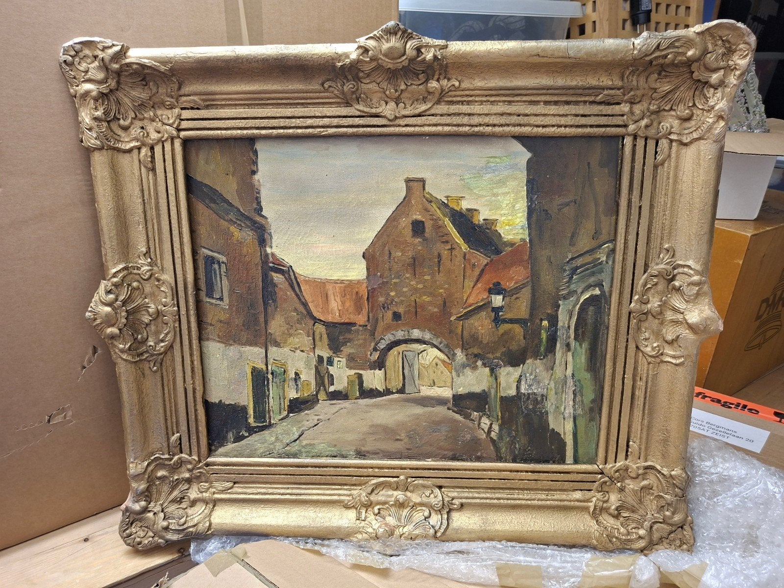 Noordhavenpoort Zierikzee olieverf schilderij, Ophalen