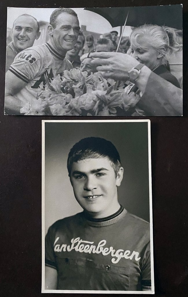 Wielrennen 2 originele fotokaarten RIK VAN STEENBERGEN, Ophalen of Verzenden, Overige typen