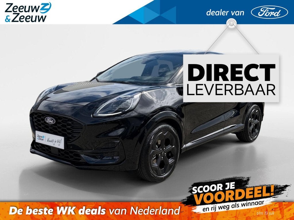 Ford Puma 1.0 EcoBoost Hybrid BlueCruise Edition | Uit Voorr, Auto's, Ford, 12 maanden, Puma, Euro 6, Leder en Stof