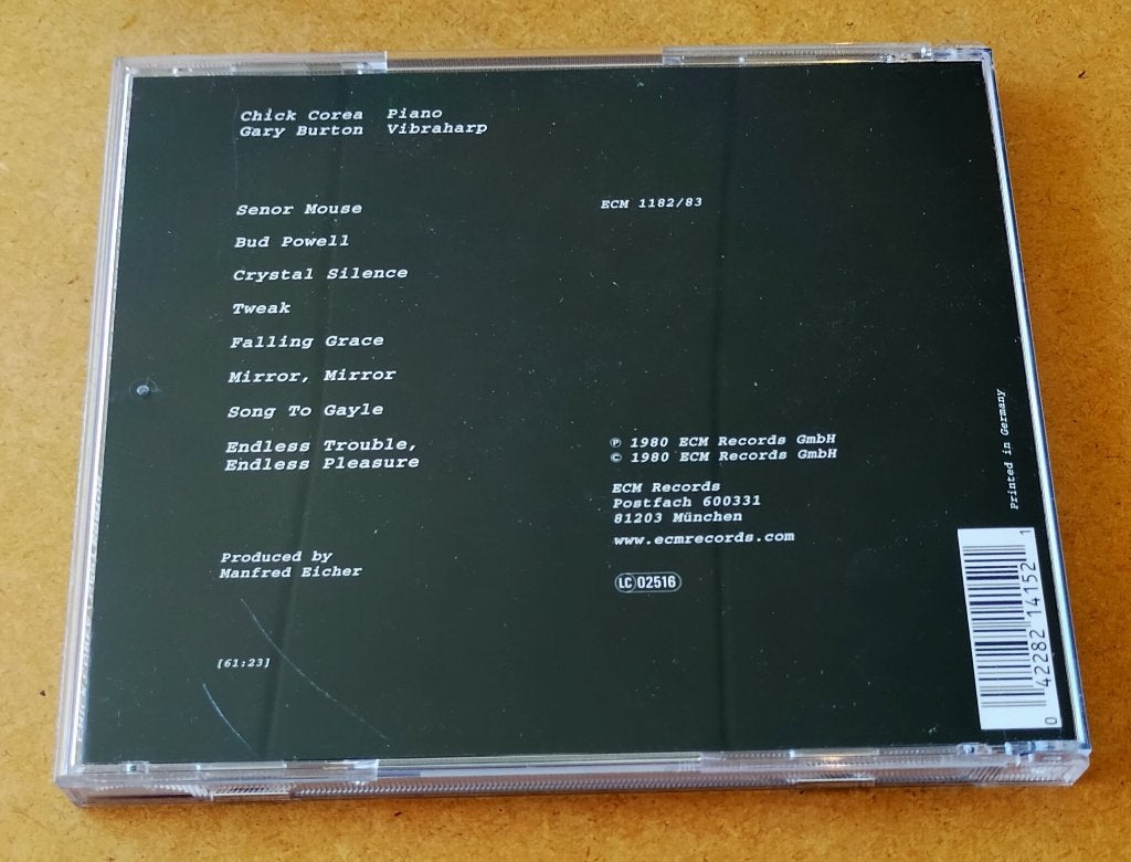 Chick Corea and Gary Burton - In Concert Zurich 1979 CD ECM, Ophalen of Verzenden, Zo goed als nieuw, Jazz