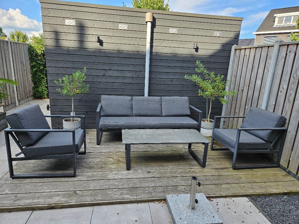 Loungeset vonge, Ophalen, 5 zitplaatsen, Bank, Aluminium