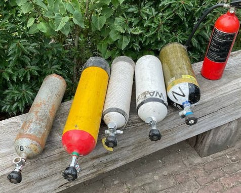 Drukhouders/duikflessen divers, Ophalen, Gebruikt, Duikfles