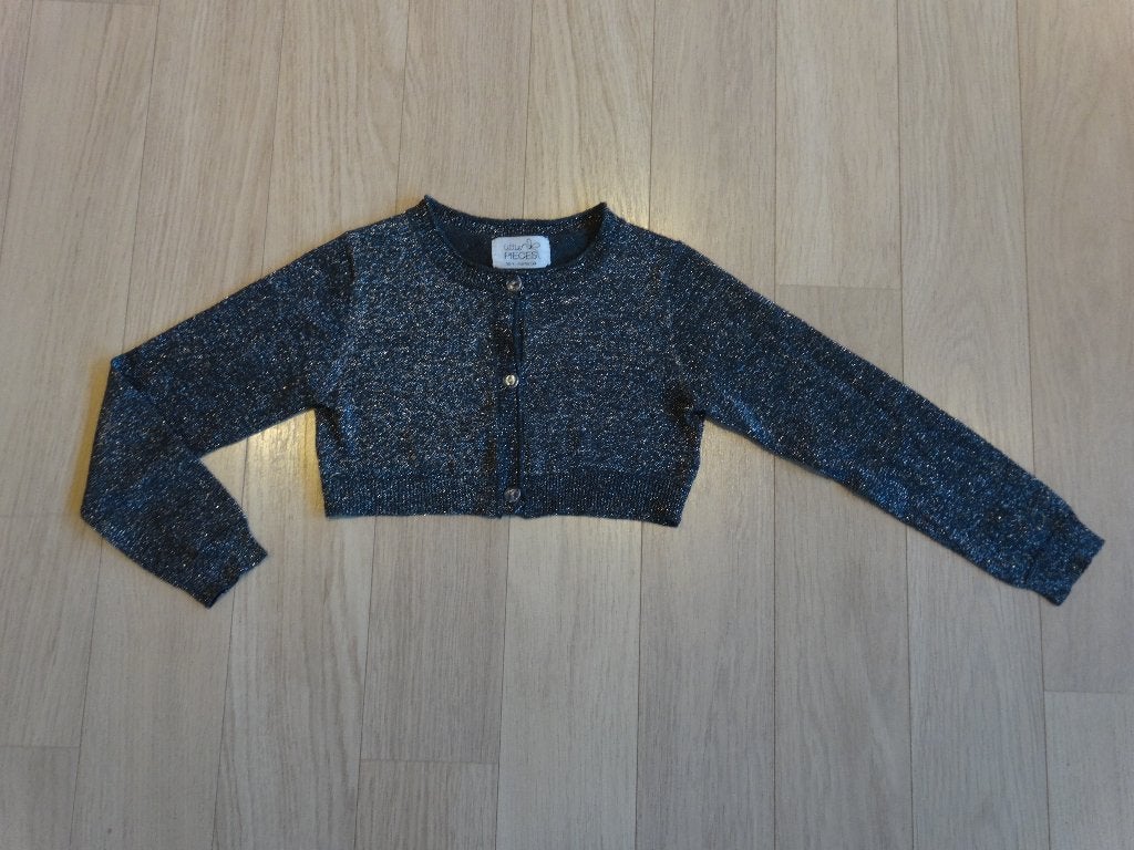 Zilver glitter bolero mt 110-116, Ophalen of Verzenden, Zo goed als nieuw, Meisje, Shirt of Longsleeve