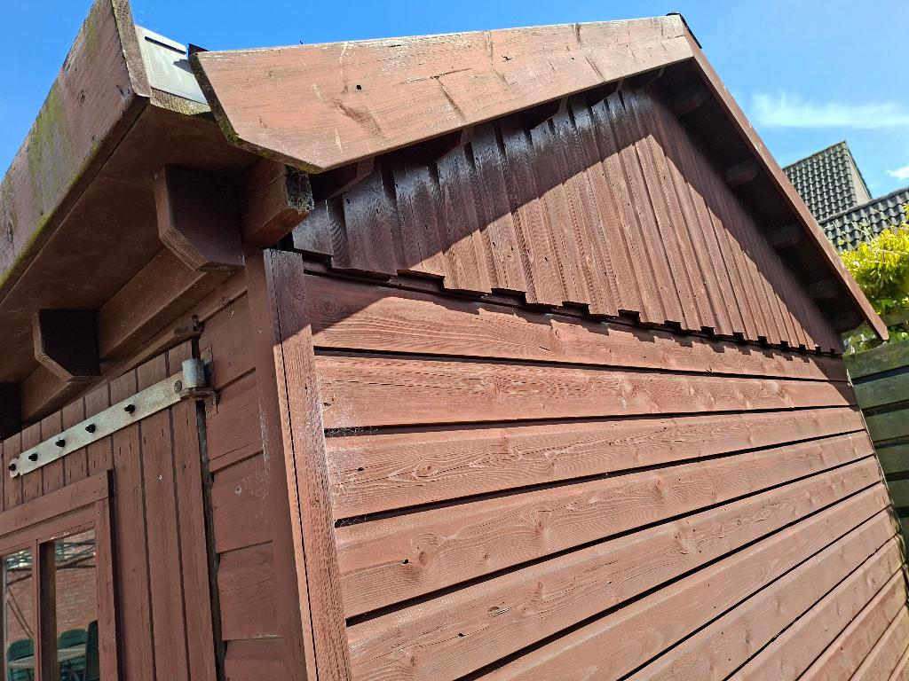 Berging, Tuin en Terras, Bergingen en Tuinkasten, Gebruikt, Overige typen, Hout, Ophalen