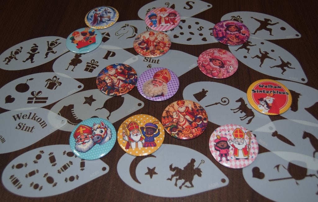 sinterklaas button schminksjablonen heel veel soorten, Diversen, Ophalen of Verzenden, Nieuw