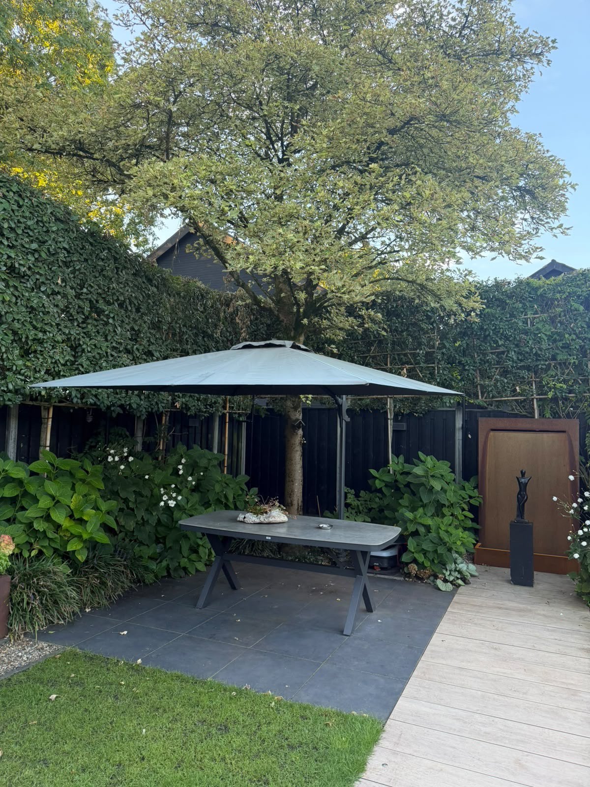 Madison zweefparasol draaibaar en kantelbaar, Tuin en Terras, Ophalen, Gebruikt, Zweefparasol, Kantelbaar