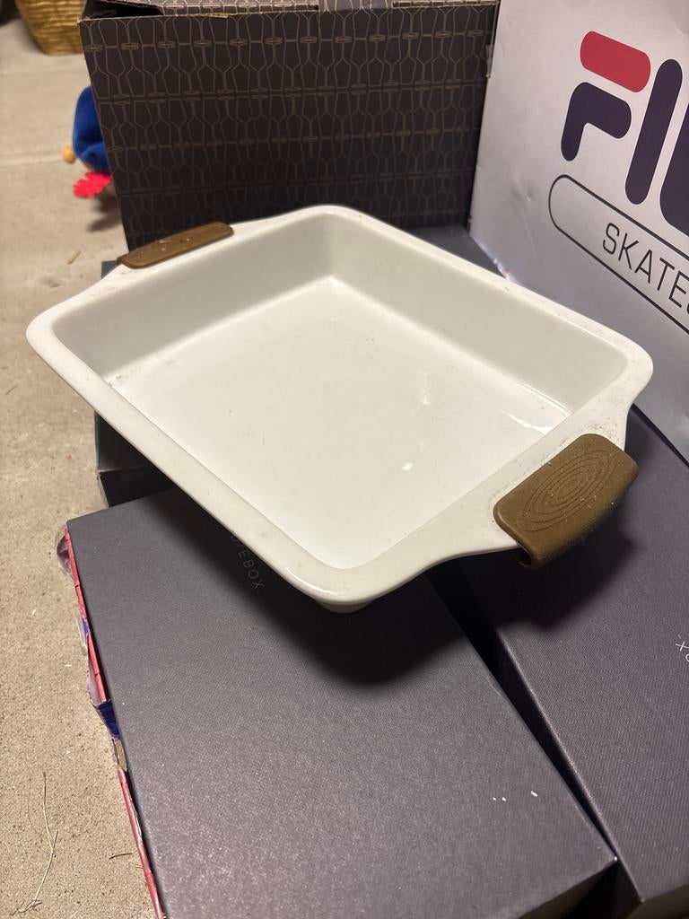 Witte Ovenschaal met Handvatten, Ophalen of Verzenden, Zo goed als nieuw