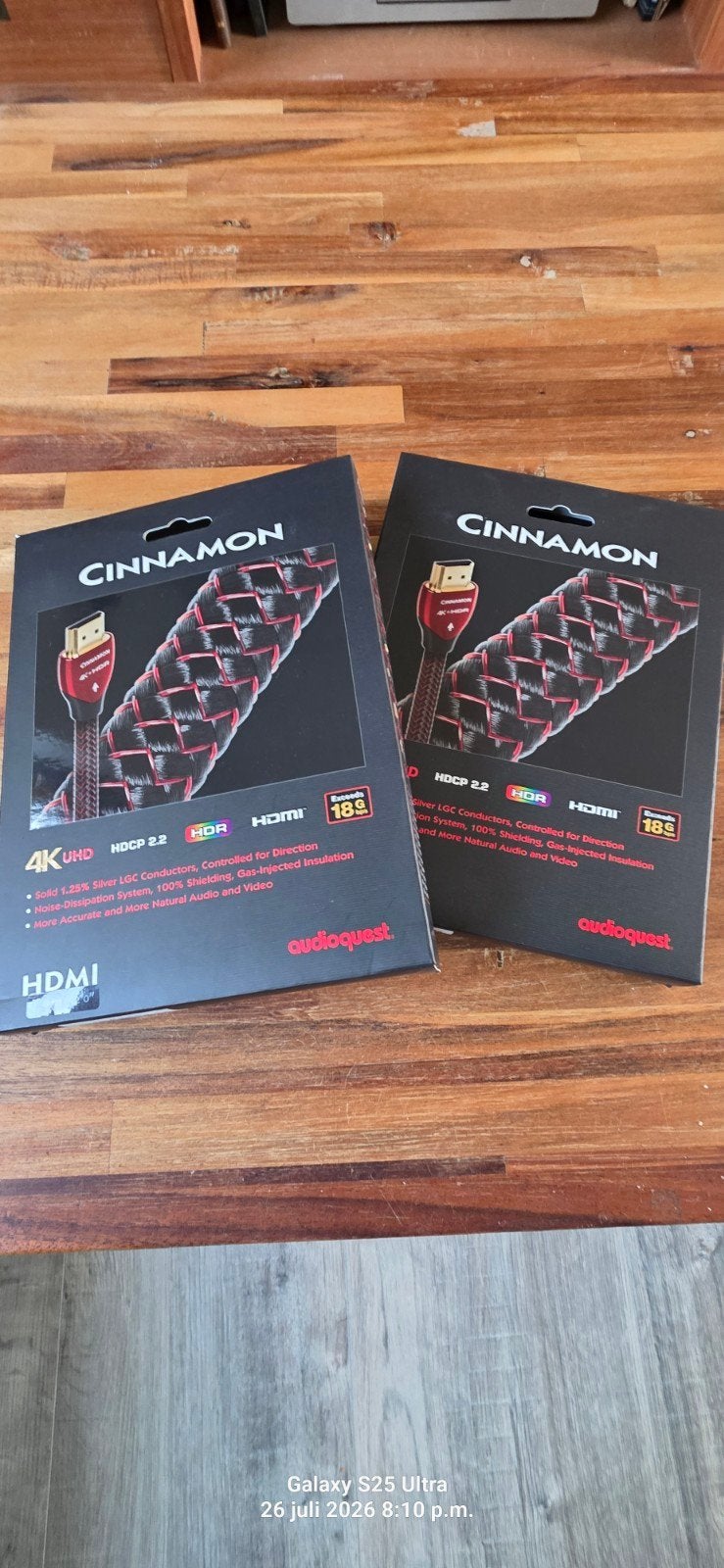 AudioQuest Cinnamon 4K UHD HDMI-kabel (2 stuks), Ophalen of Verzenden, Nieuw, Minder dan 2 meter, HDMI-kabel