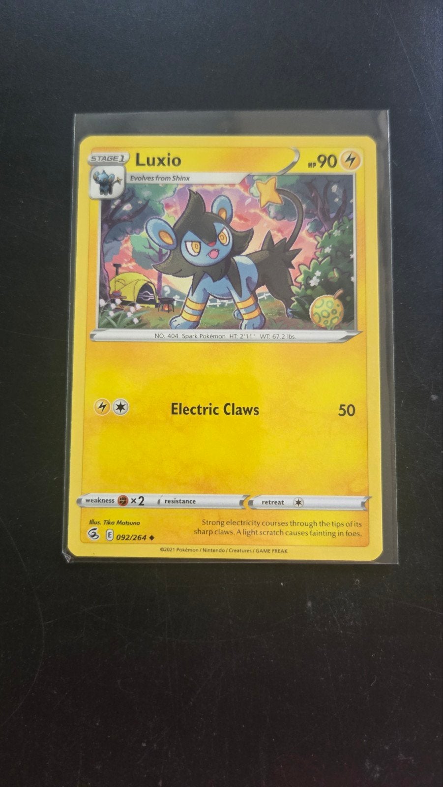 Luxio 092/264 Fusion Strike Pokémon Kaart, Verzenden, Zo goed als nieuw, Losse kaart