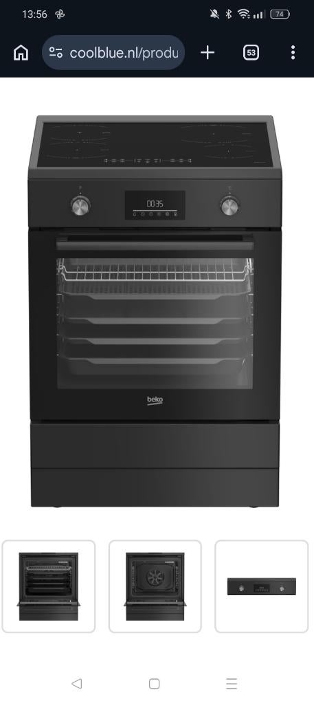 Oven met inductie, Ophalen, Warmhoudplaat, 60 cm of meer, 4 kookzones