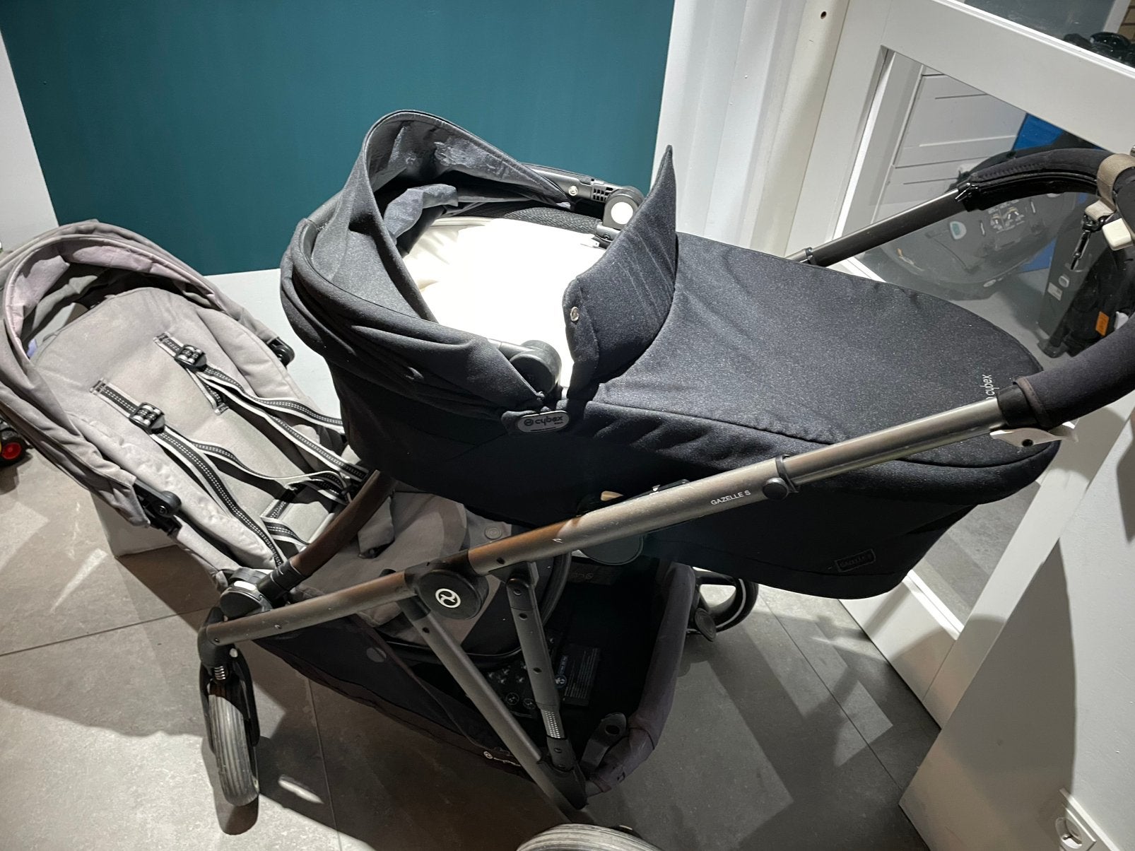 Cybex gazelle s (duo) kinderwagen - zeer compleet, Gebruikt, Luchtbanden, Combiwagen, Ophalen