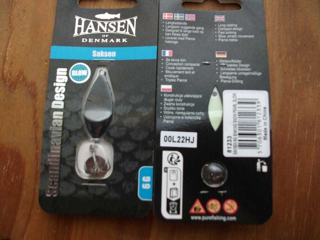 6 grams Hansen Saksen kunstaas lepeltjes /roofvis lepeltjes, Ophalen of Verzenden, Nieuw, Kunstaas