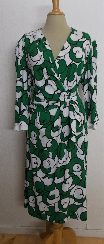 Mooie vintage print jurk van Desarbre! L, Verzenden, Maat 42/44 (L), Zo goed als nieuw, Onder de knie