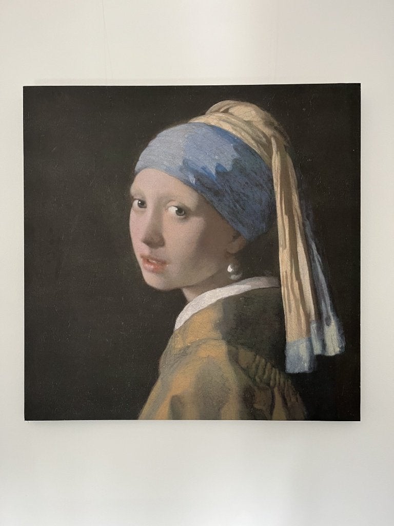 Canvas Meisje met de Parel 80x80 cm, Ophalen, Zo goed als nieuw, Schilderij, 75 tot 100 cm