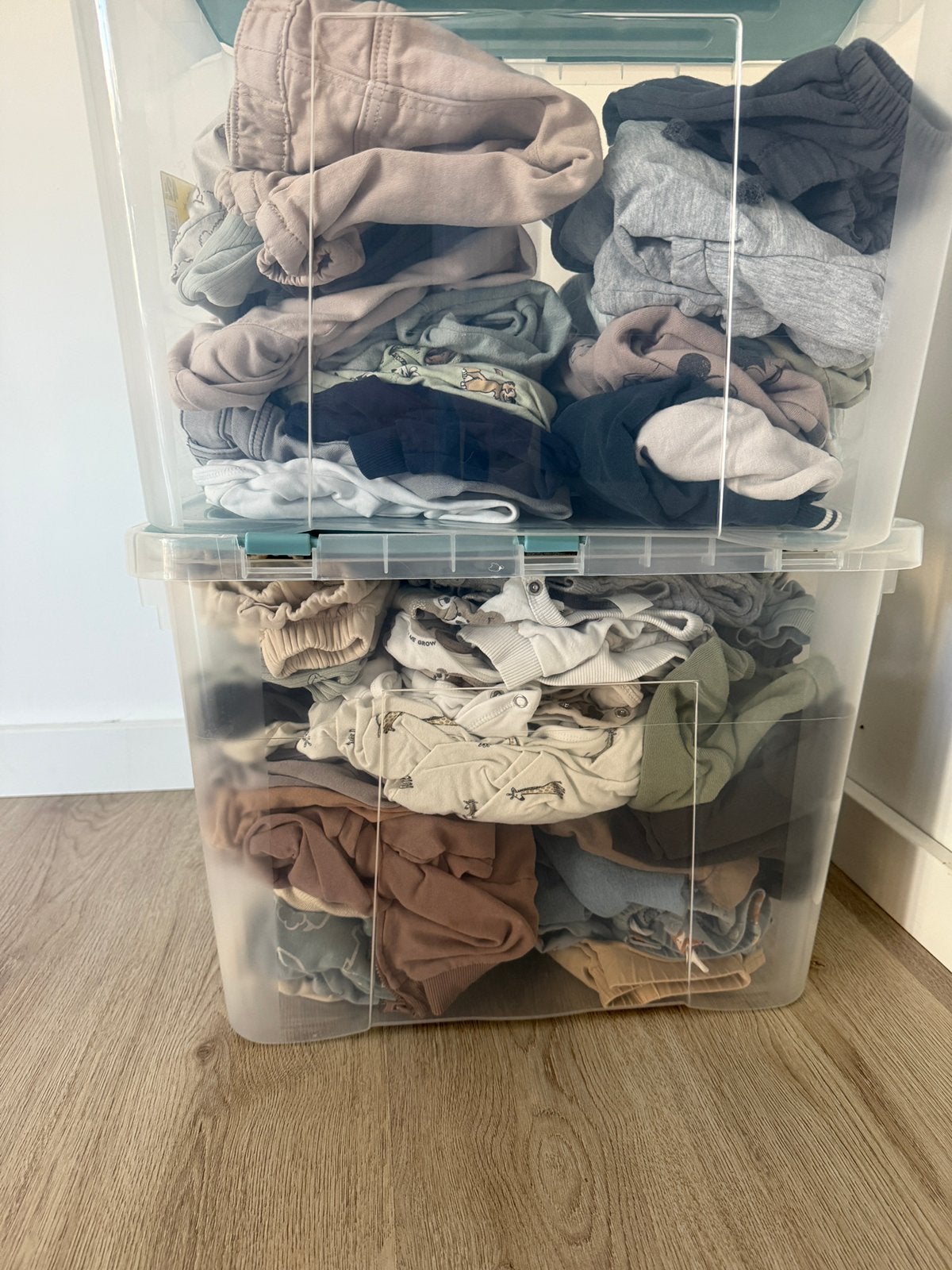 Grote kledingpartij jongen maat 50 t/m 86 – 5 dozen, Ophalen of Verzenden, Zo goed als nieuw