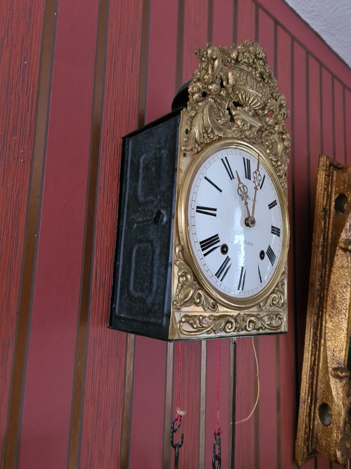 Antieke Franse Boulle Klok - Verguld Brons, Antiek en Kunst, Ophalen