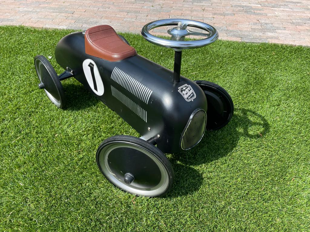Retro Roller Loopauto Zwart - Zo goed als nieuw, Ophalen, Zo goed als nieuw, Loopvoertuig