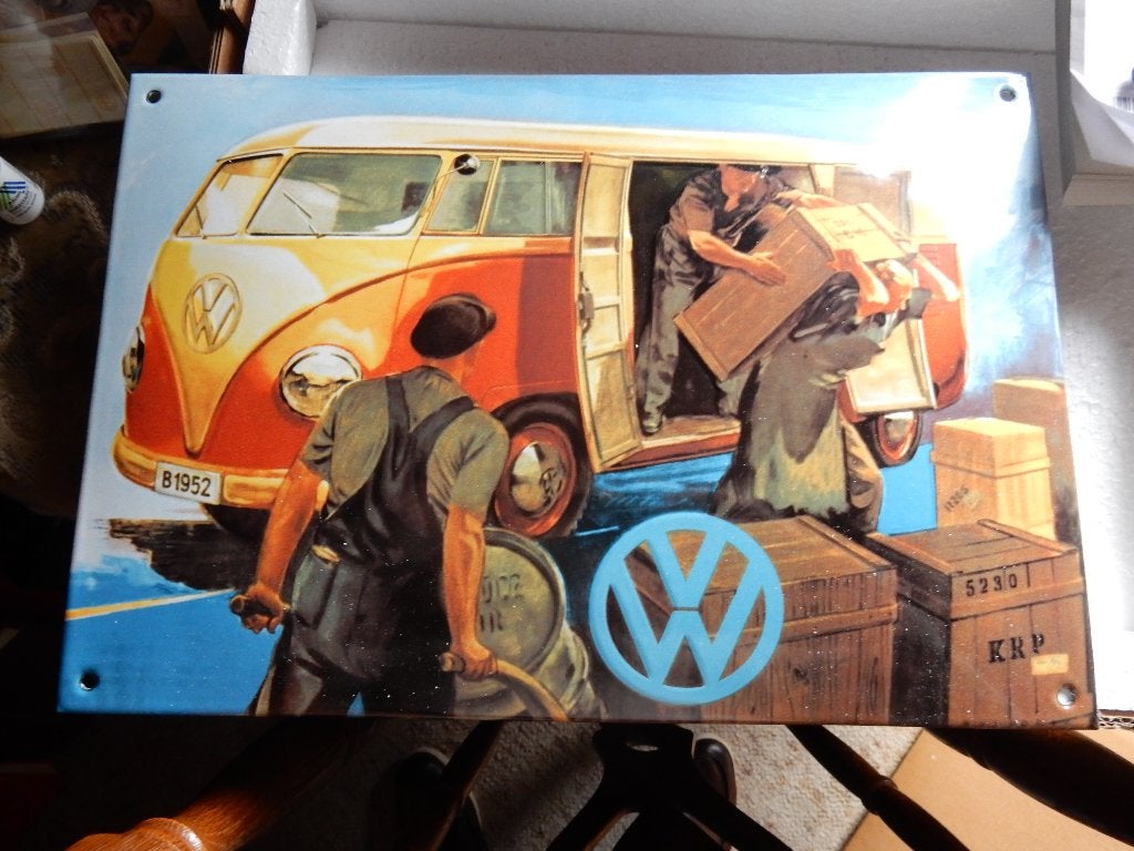 VW jubileum Bord VW B 1952 zwaar emaille., Ophalen of Verzenden, Nieuw, Reclamebord