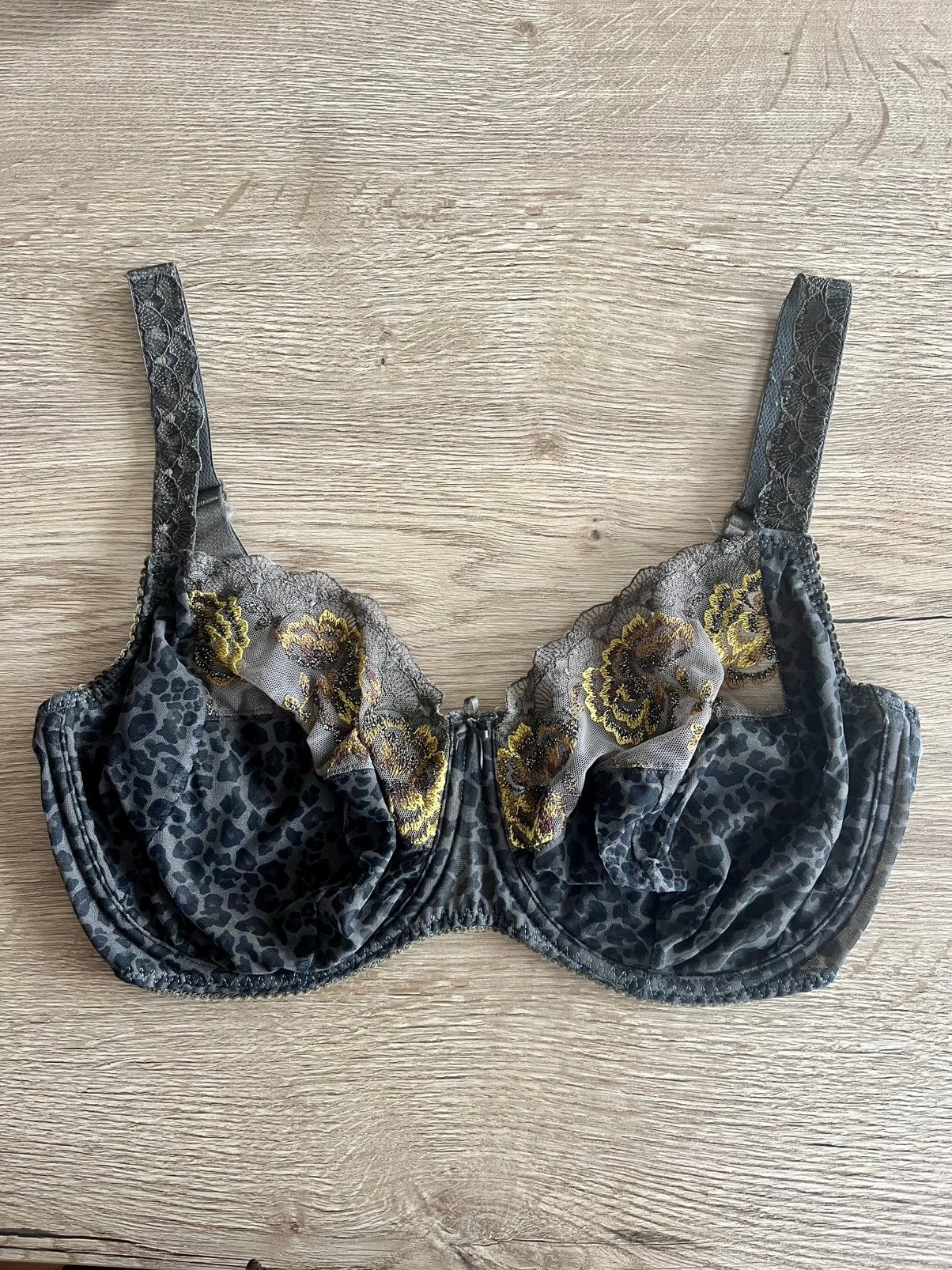 Prima donna 85F full cup khaki groen met goud gele borduur, BH, Meerkleurig, Verzenden