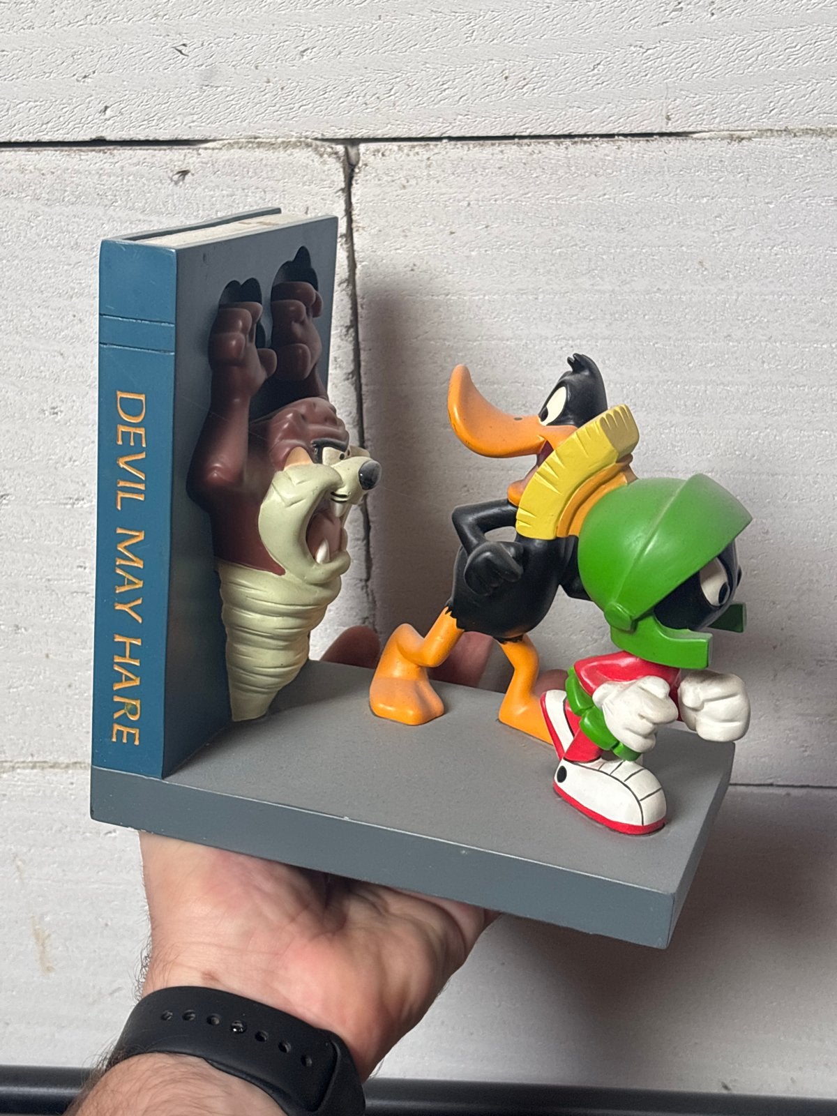 Looney Tunes Boekensteun - Taz, Daffy Duck, Marvin the Marti, Gebruiksvoorwerp, Looney Tunes, Ophalen of Verzenden, Zo goed als nieuw