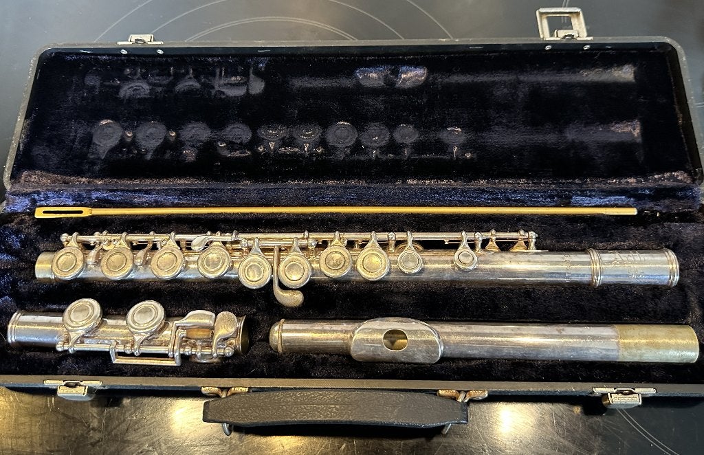 Prachtige Vintage Artley 18-O Dwarsfluit (USA) - Open Gaten, Ophalen, Gebruikt, Dwarsfluit, Met koffer of tas