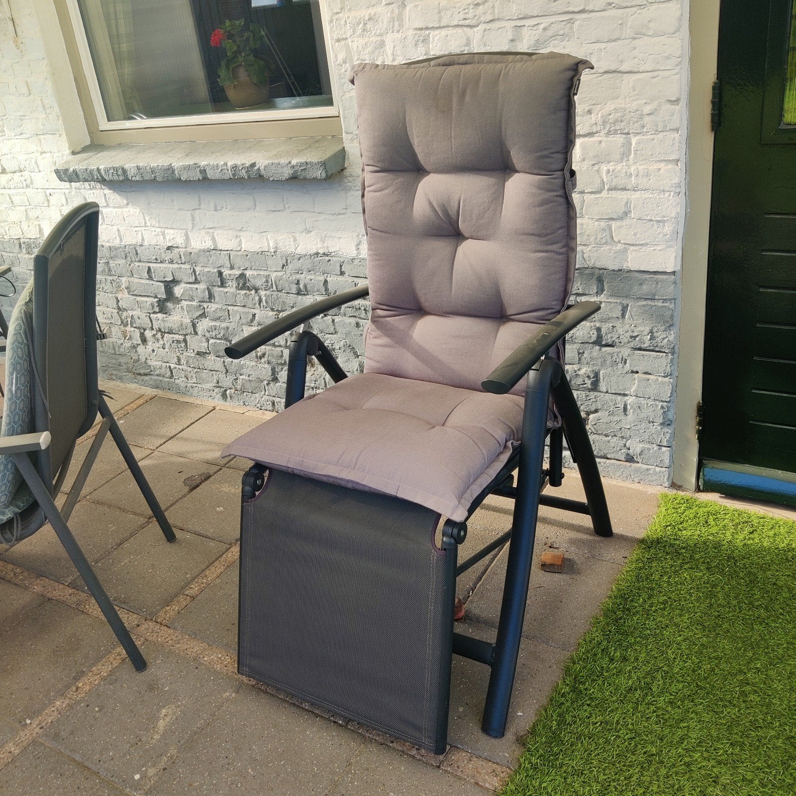 Hartman tuinstoel verstelbaar - ZGAN, Tuin en Terras, Ophalen, Zo goed als nieuw, Textileen, Verstelbaar