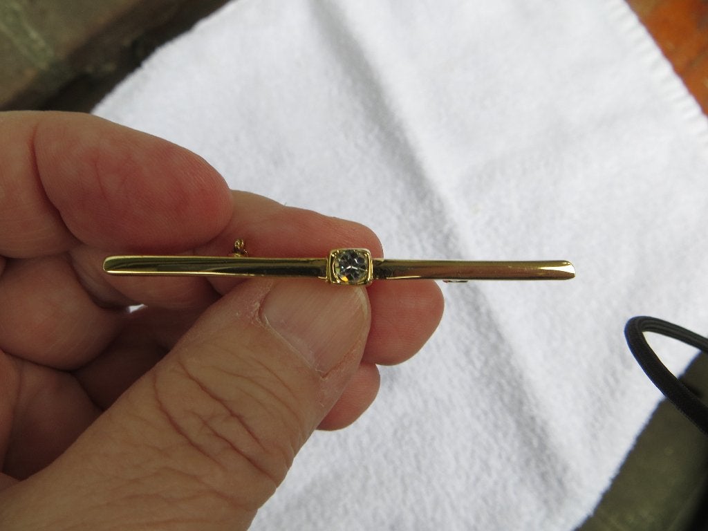 Staafbroche, Overige materialen, 4 tot 7 cm, Ophalen of Verzenden, Zo goed als nieuw