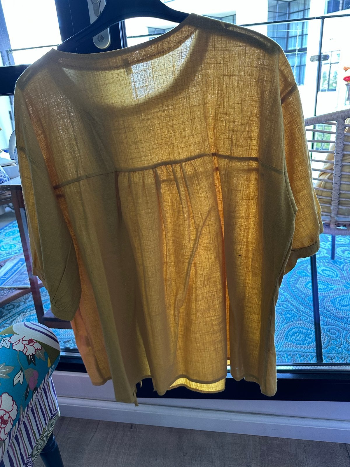 Gele blouse met knoopsluiting - Maat 4XL, Geel, Maat 46/48 (XL) of groter, Nieuw, Ophalen of Verzenden
