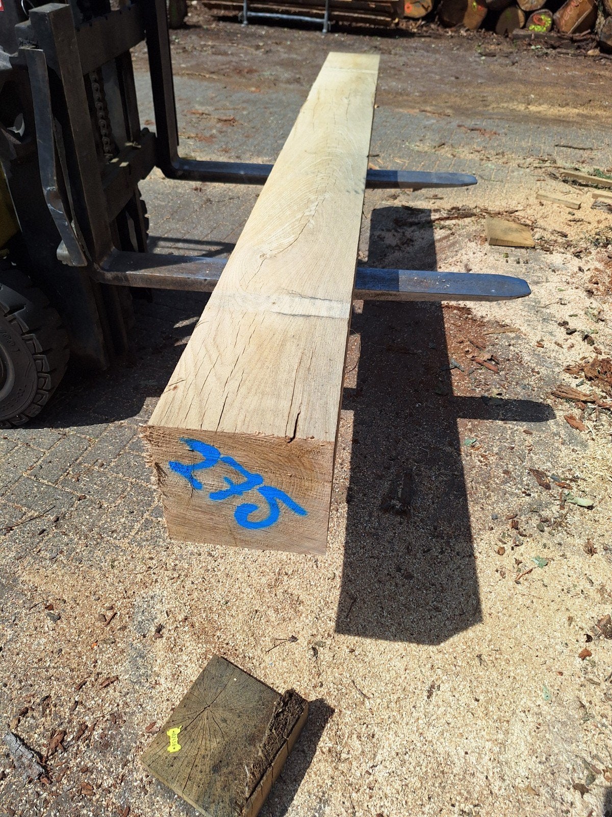 Eiken paal 25x25cm 275cm lang, Ophalen, Eiken, Nieuw, 250 tot 300 cm