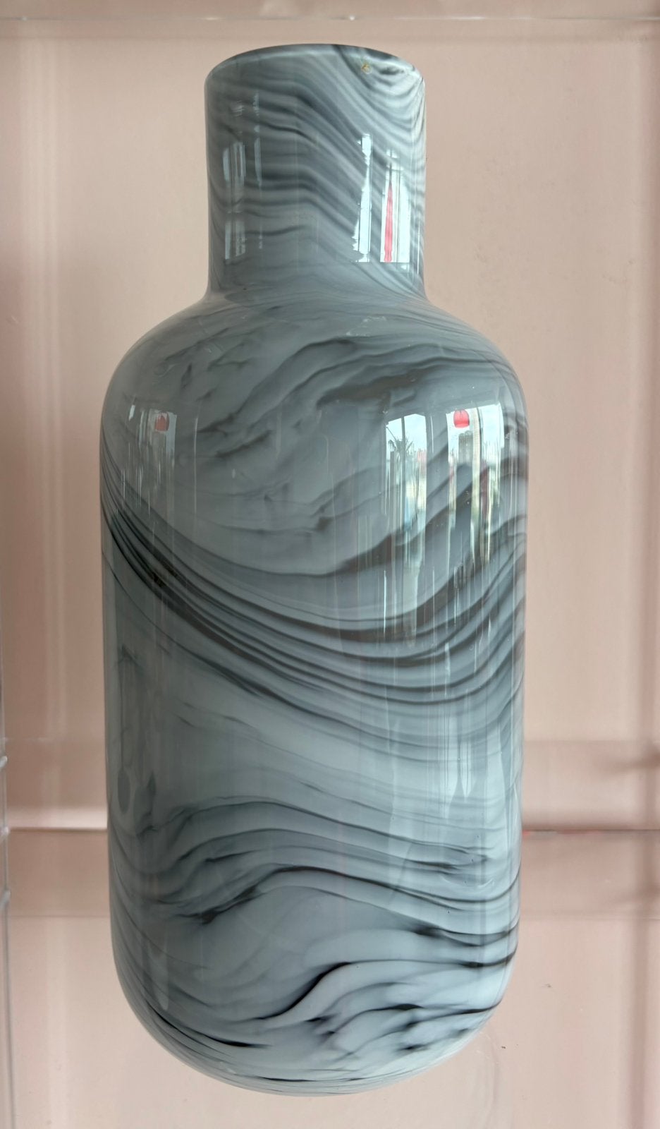 Ikea grijze Swirl vaas PS 2017, Iina Vuorvirta, Overige kleuren, Ophalen of Verzenden, Gerecycled glas, Glas