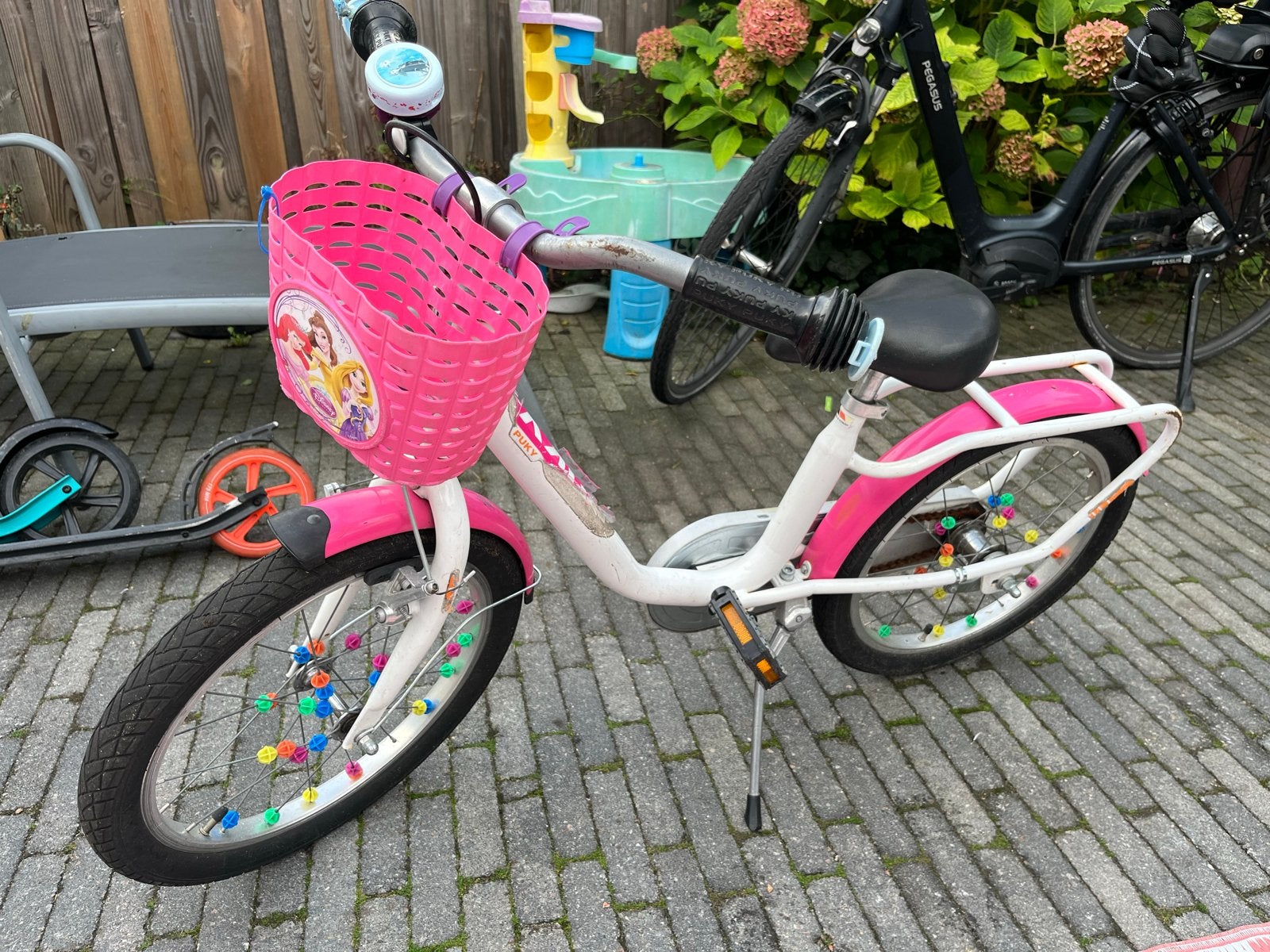 Puky kinderfiets 16 inch met mandje en bel, Ophalen of Verzenden, Gebruikt, Terugtraprem, 16 tot 20 inch