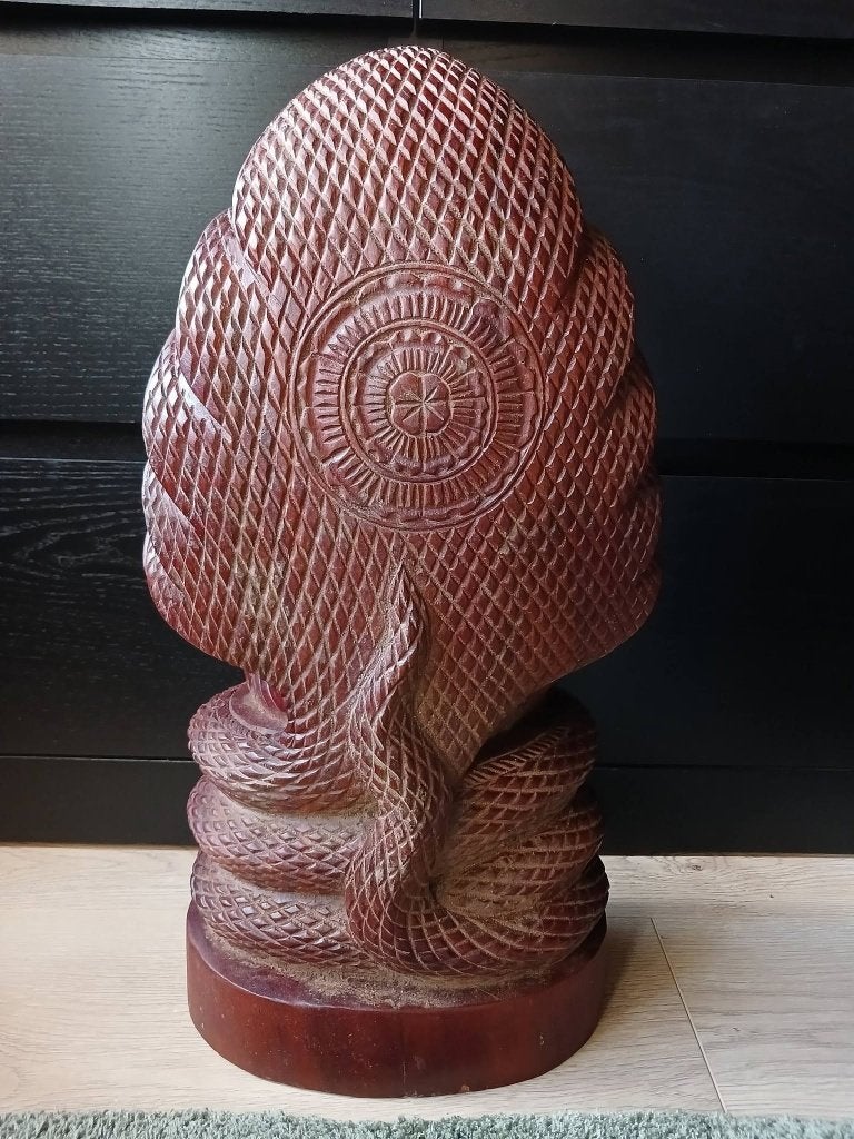 Oude Naga Boeddha uit Cambodja - erfstuk, Ophalen of Verzenden, Gebruikt, Hout, Massief