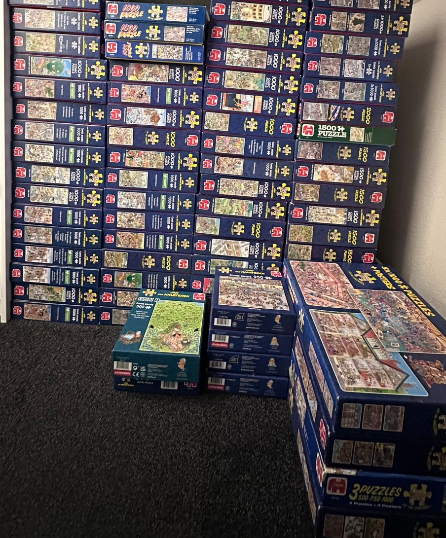 Veel JAN VAN HAASTEREN puzzels! Netjes en compleet!😃🧩, Ophalen of Verzenden, 500 t/m 1500 stukjes, Zo goed als nieuw, Legpuzzel