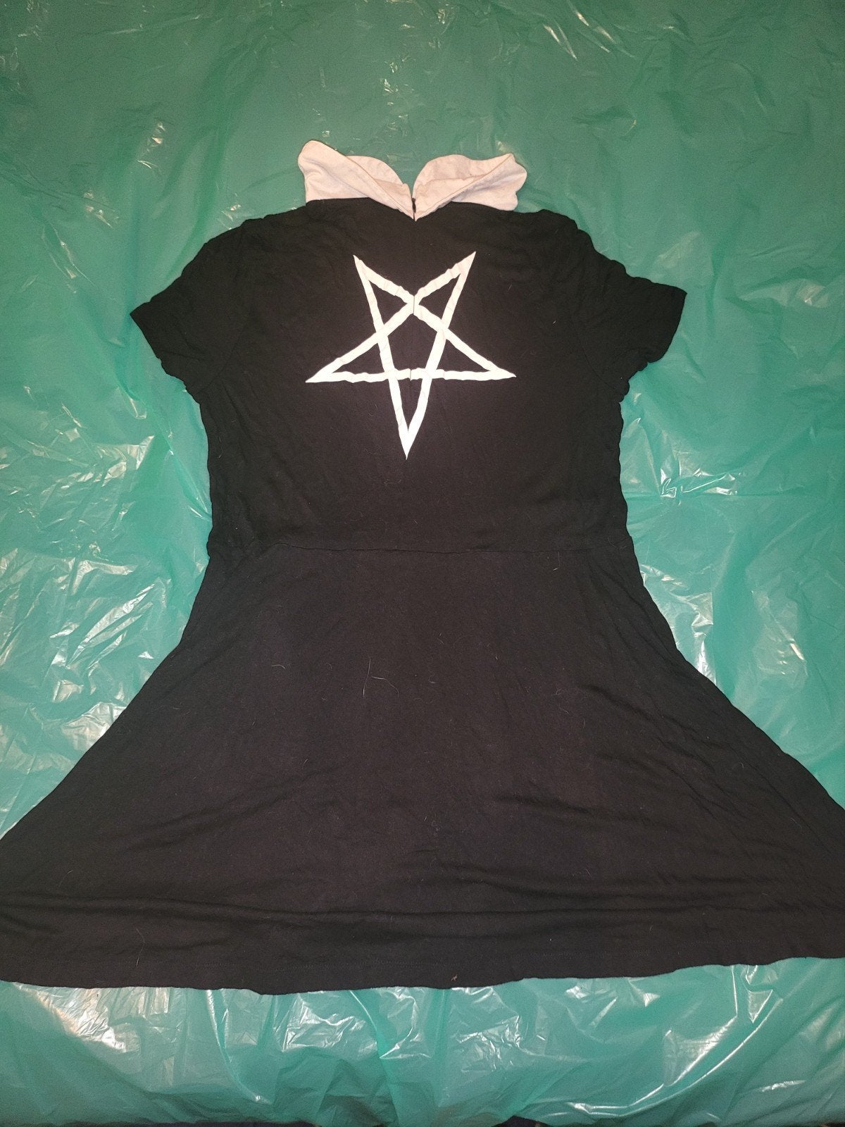 Gothic Halloween Jurk met Peter Pan Kraag - Maat L, Verzenden, Gedragen, Maat 42/44 (L), Zwart