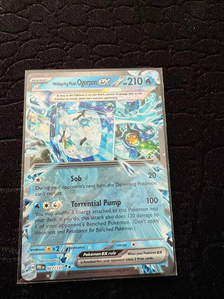 Wellspring Mask Ogerpon ex - Pokémon TCG Kaart, Ophalen of Verzenden, Zo goed als nieuw, Losse kaart, Foil