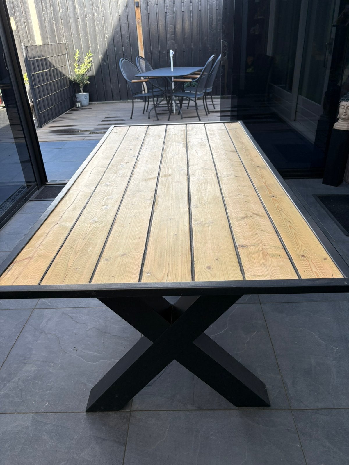Tuintafel van hout, Ophalen, Gebruikt, Rechthoekig, Hout