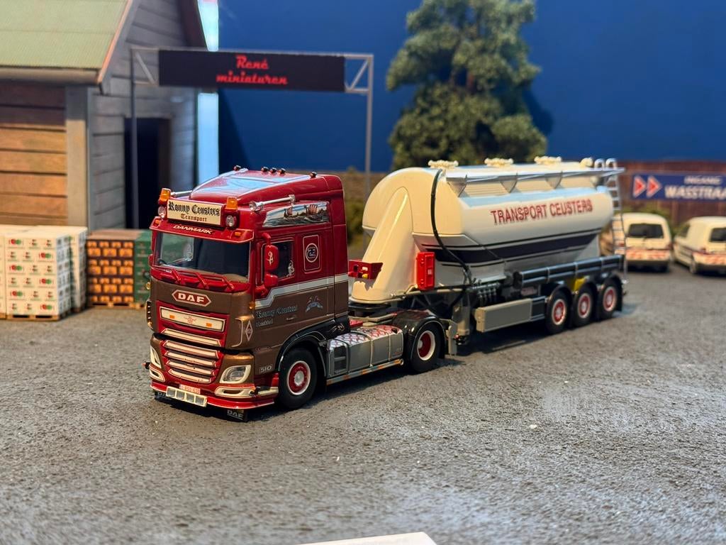 Tekno ceusters daf silo, Hobby en Vrije tijd, Modelauto's | 1:50, Zo goed als nieuw, Tekno, Bus of Vrachtwagen, Teknk