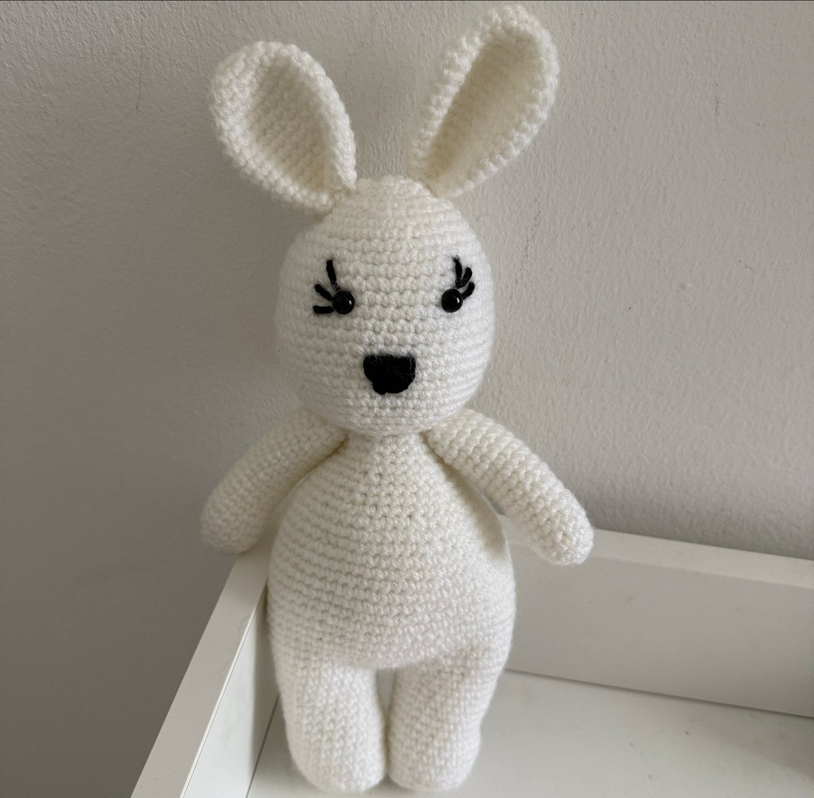 Gehaakte witte konijn knuffel handgemaakt speelgoed, Ophalen, Overige merken, Middelgroot (20 tot 80 cm), Wit