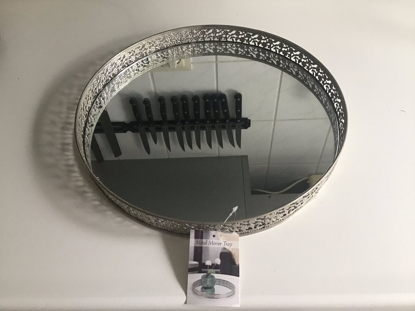 Metalen plateau ( dienblad ) doorsnede 33 cm, Huis en Inrichting, Ophalen, Nieuw, Rond, Metaal