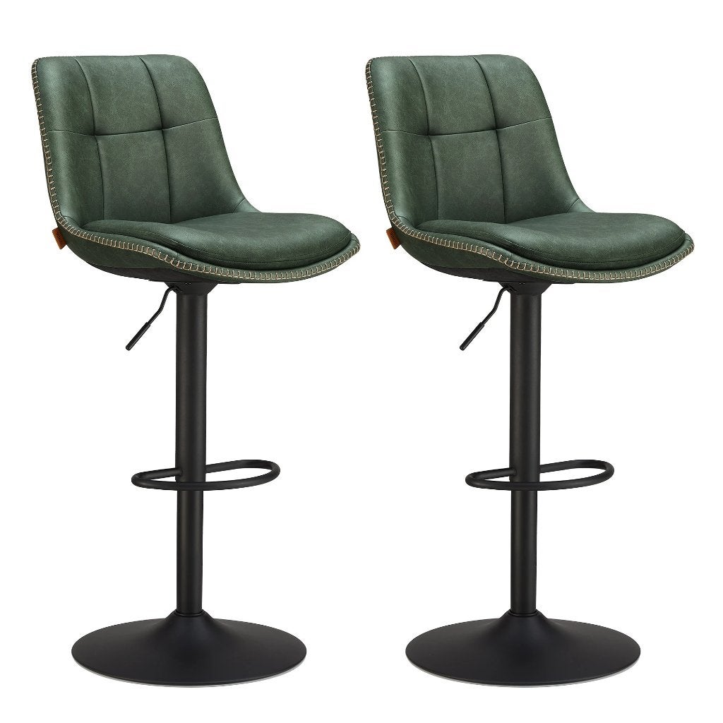 Set van 2 Groene Barstoelen - In Hoogte Verstelbaar, Ophalen, Nieuw, 90 cm of meer, 2 krukken