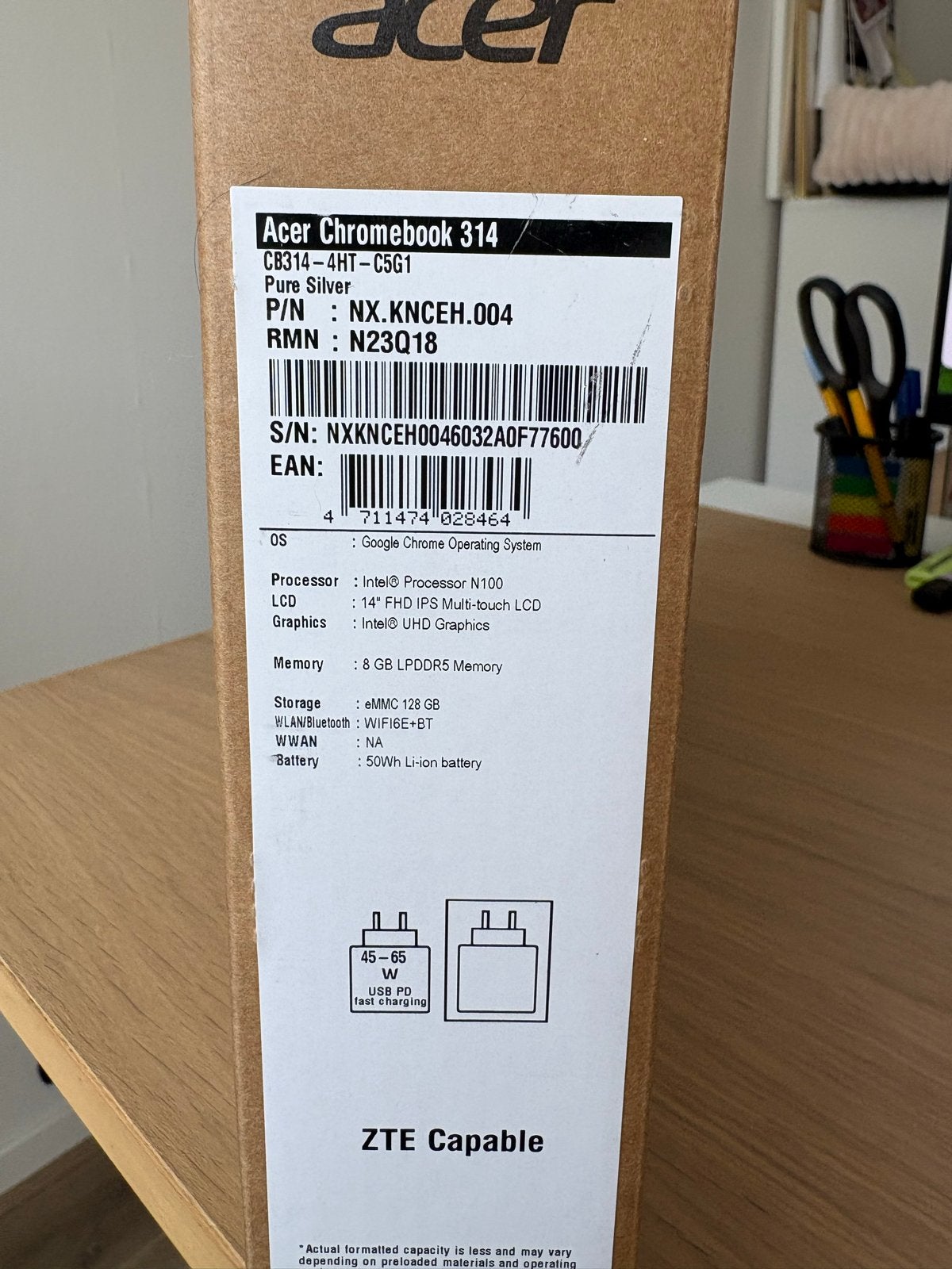 Acer Chromebook 314 (CB314-4HT-C5G1) - Nieuwstaat, 14 inch, Qwerty, 8 GB, Touchscreen